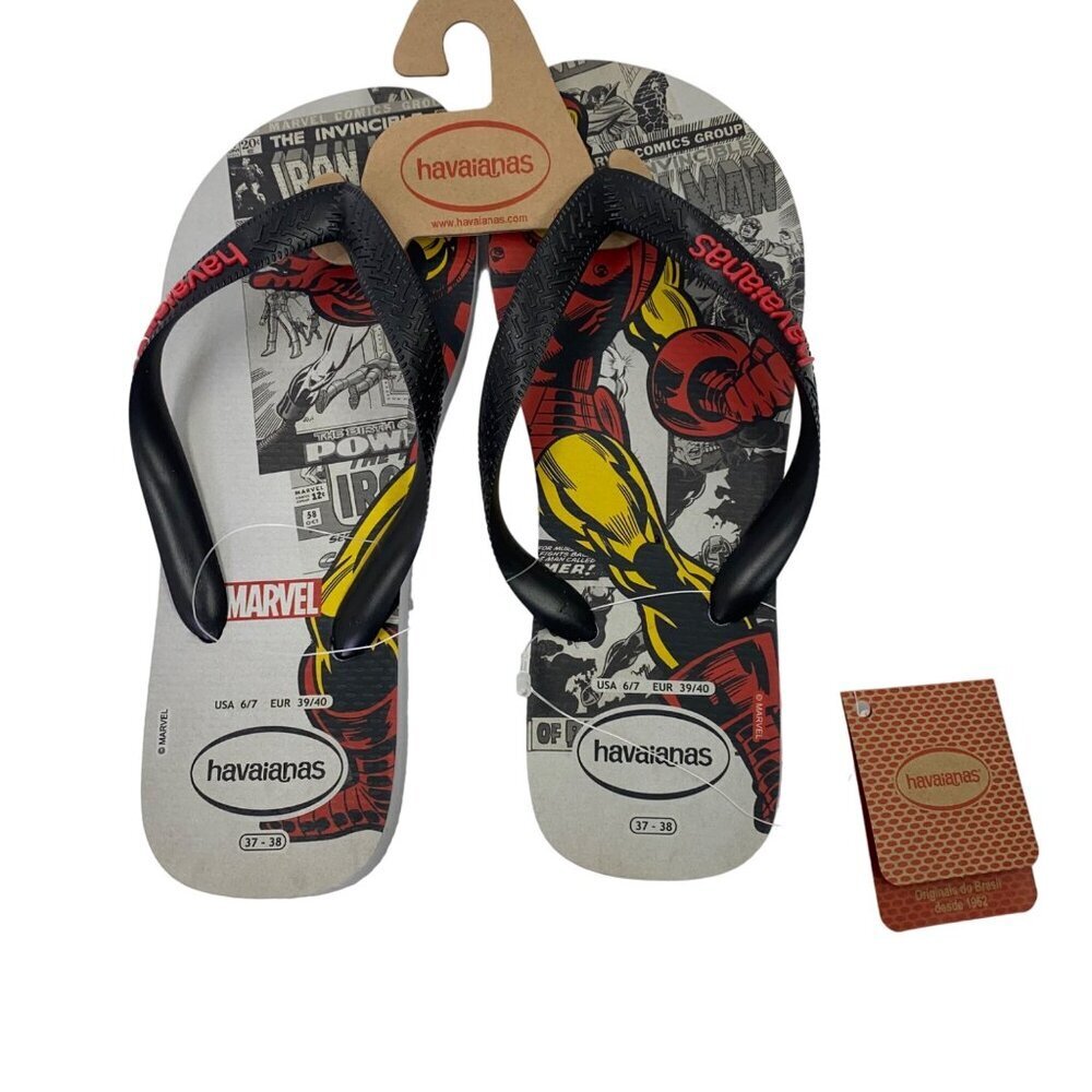 HAVAIANAS big BOYS marvel classic FLIP FLOP‎ SIZE  6/7 NWT